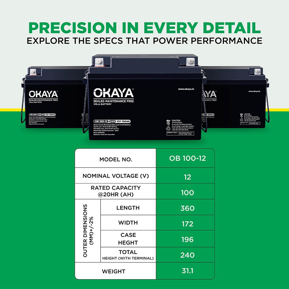 Okaya SMF VRLA OB 100-12V