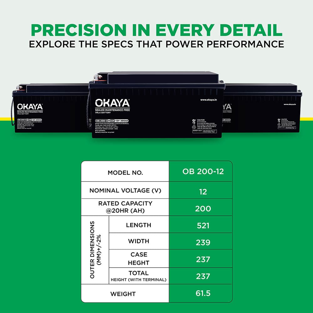 Okaya SMF VRLA OB 200-12V